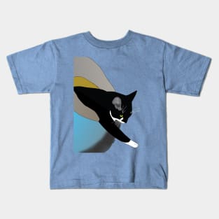 Cute Tuxedo Cat needs a bigger Igloo bed Copyright TeAnne Kids T-Shirt